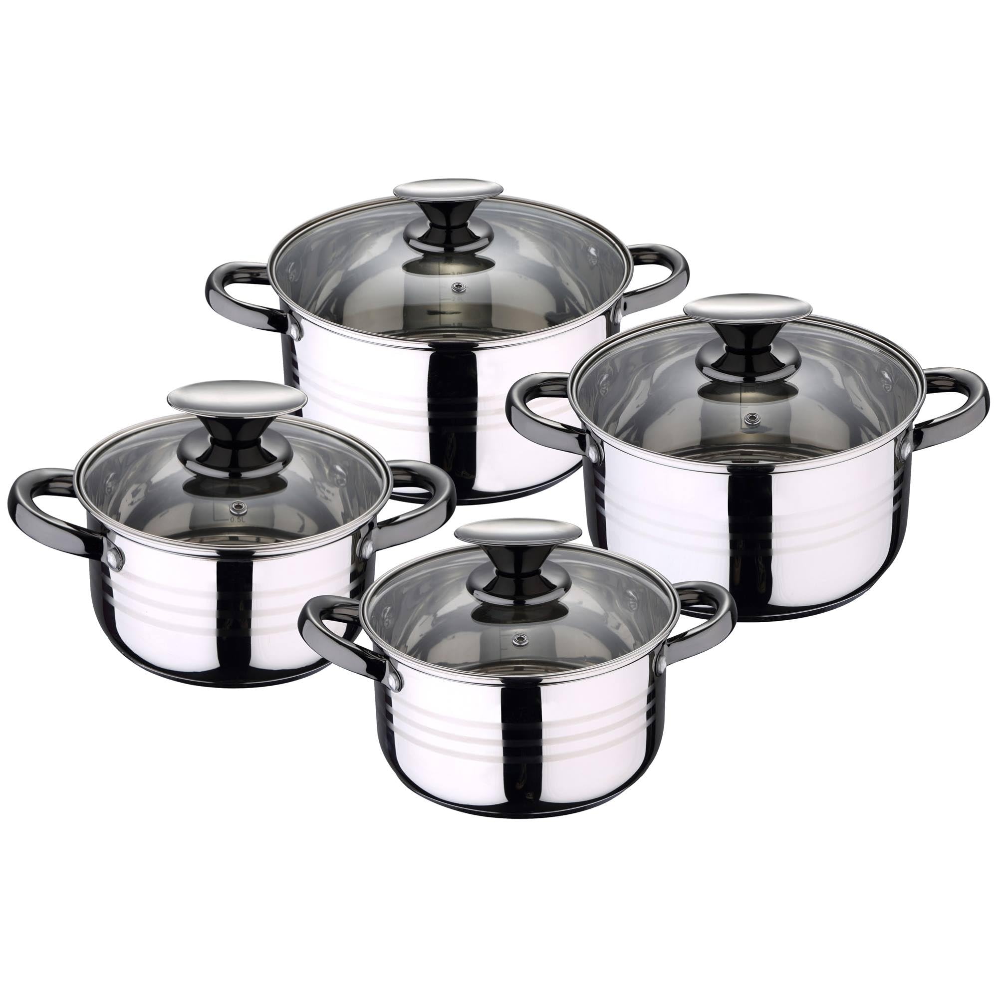 San Ignacio Juego de Batería Hita de cocina de 8 piezas + 3 sartenes 16/20/24cm aluminio
