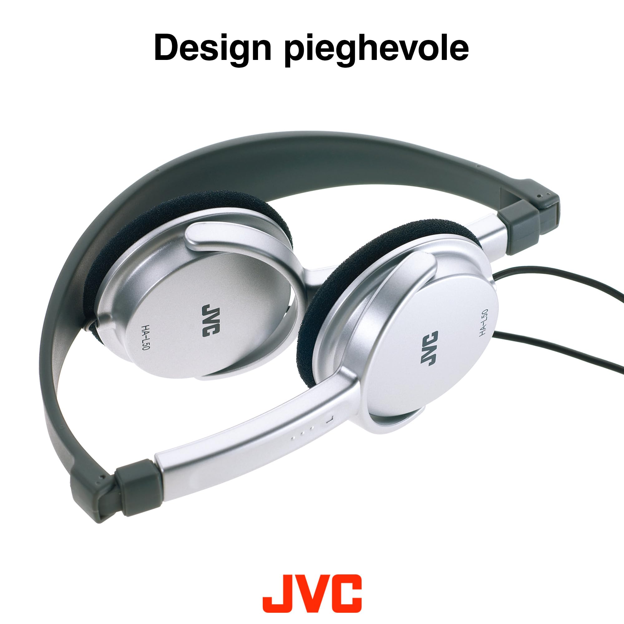 JVC HA-L50 Cuffie On-Ear Leggere e Pieghevoli con Jack 3,5 mm, Bianco