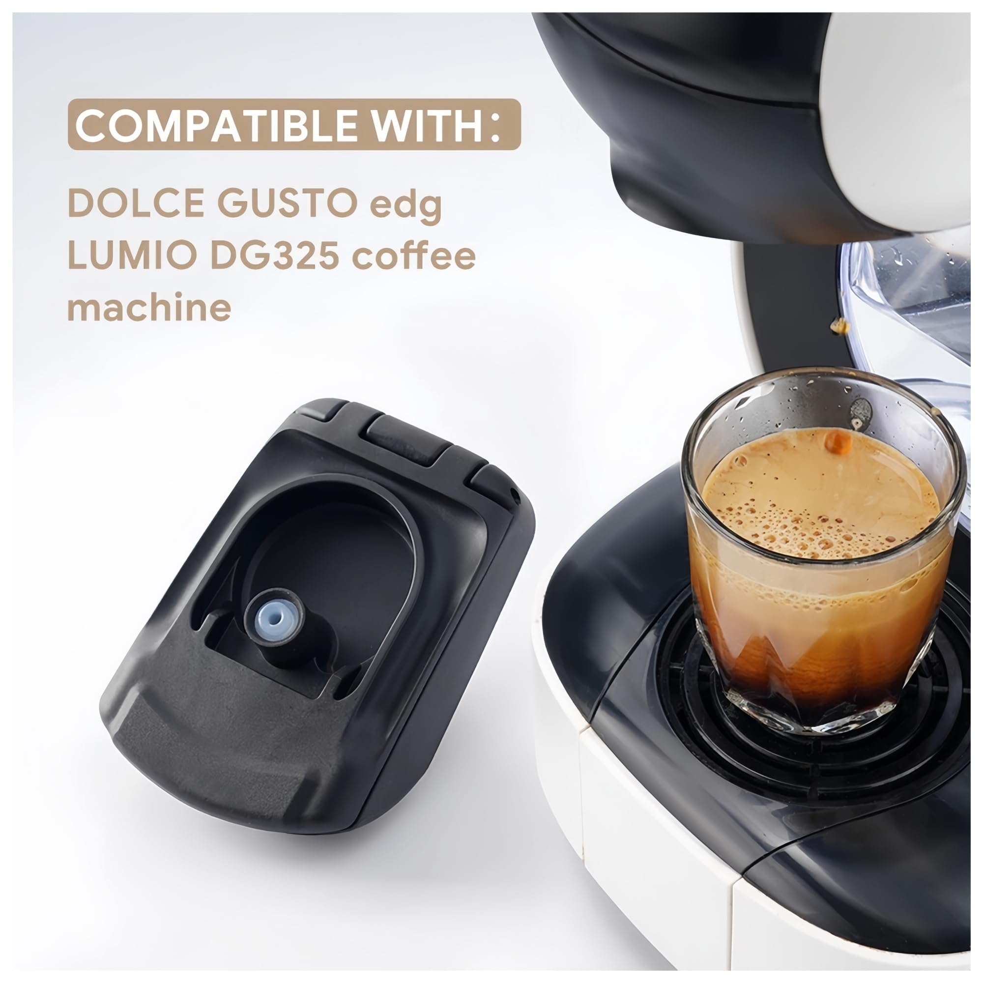 Adaptador For Cápsulas De Café Y Polvo, Utensilios De Cocina Reutilizables, Compatible Con Dolce Gusto Edg Y Cafetera，Compatible Con Lumio DG325.(For DC39 X2)