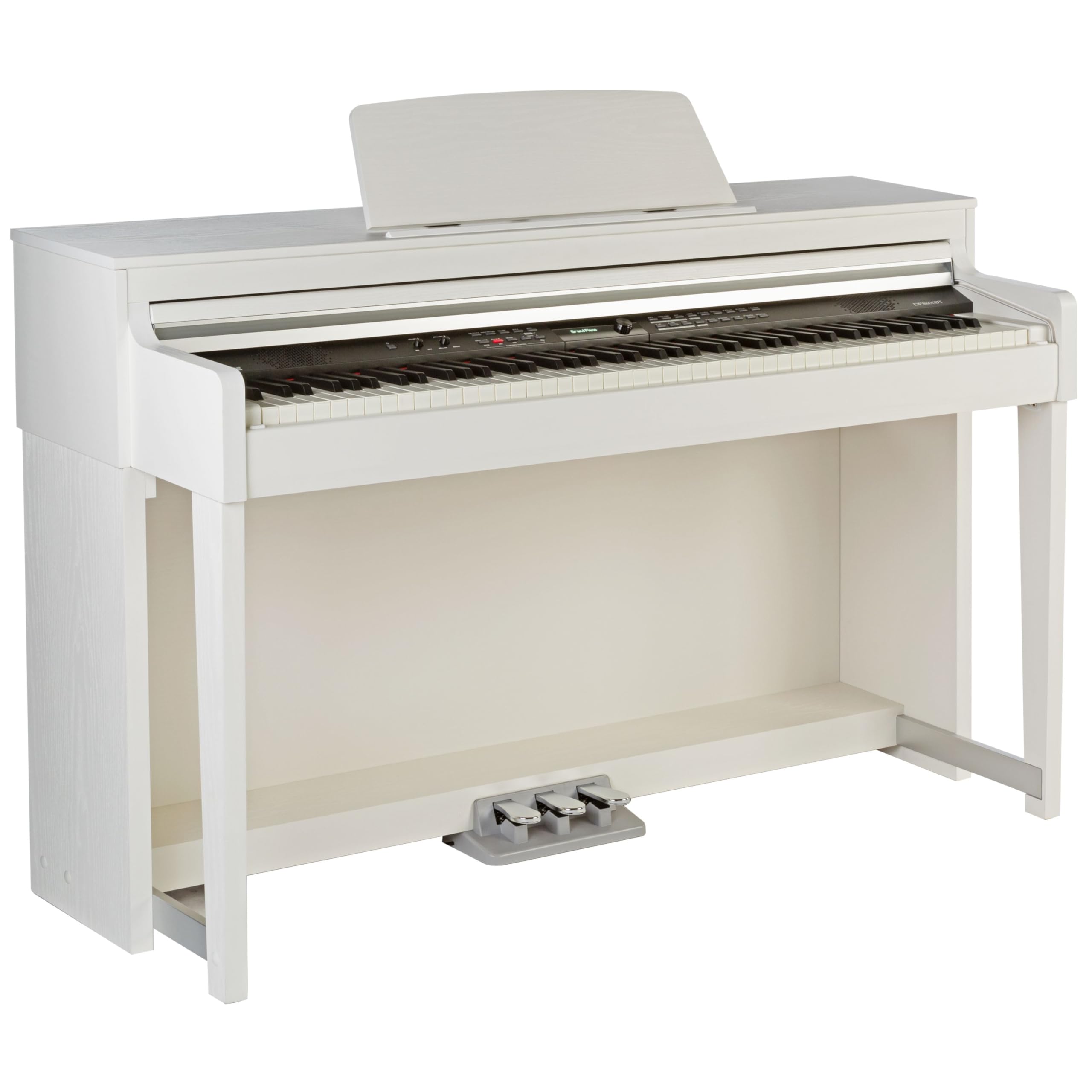 Fame Digitalpiano Set, DP 8600 BT WH V2, Hammermechanik, Stylearranger, USB MIDI, Audio Recorder, Mattiert Weiß, Inklusive Kopfhörer, Klavierbank, 88 Tasten, 2 x 25 Watt Verstärkerleistung