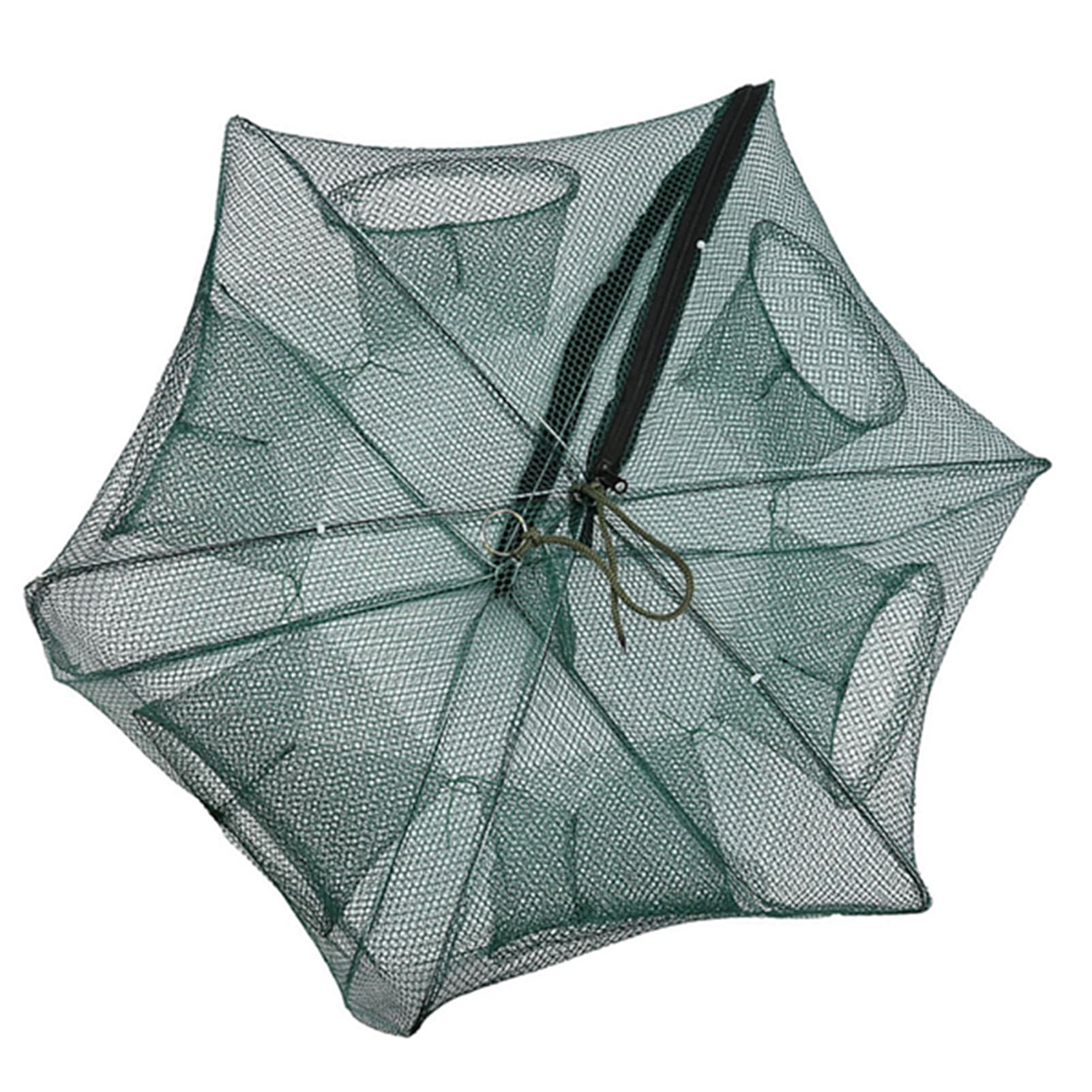 Crawfish Trap, 6/12 Holes Portable Folded Fishing Net Fish Shrimp Crayfish Crab Baits Cast Mesh Trap Automatic Cage Nylon Foldable Crab Fish Trap Cast(6 Holes)