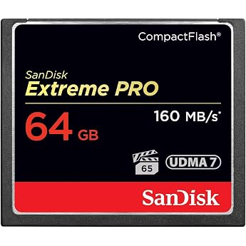 SanDisk Extreme Pro 64 GB 160 MB/s CompactFlash Memory Card - Black/Gold/Red