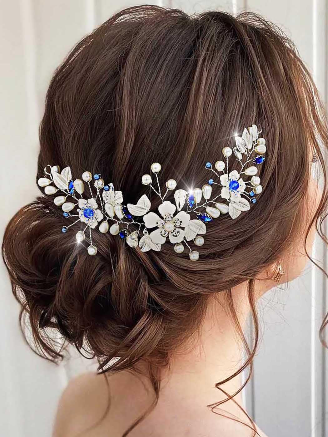 Cerchietto Sposa Con Cristalli E Foglie Di Perla – Accessorio Matrimonio Per Capelli, Elegante E Delicato