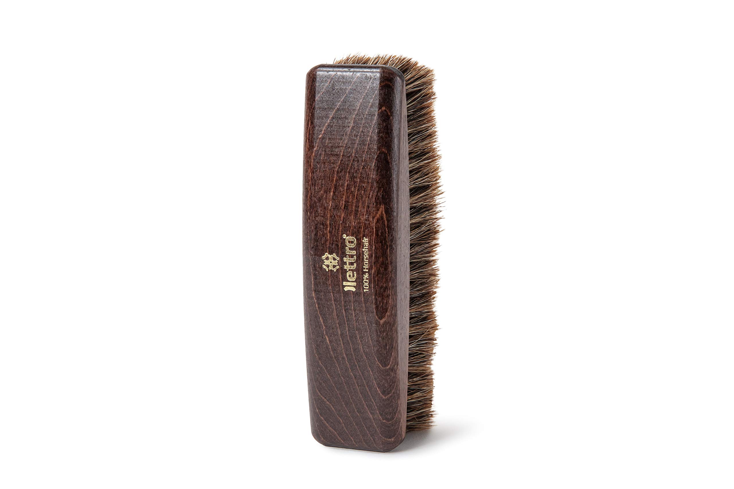 Brosse de polissage de chaussures en bois crin de cheval pour bottes cuir lisse