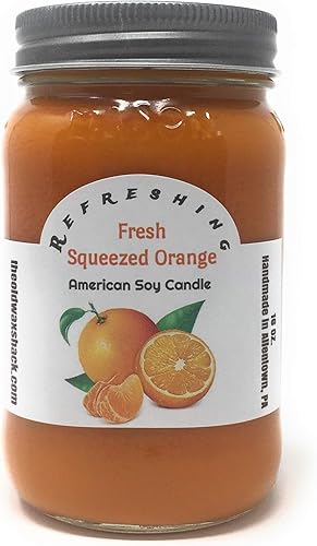 Miniatura 1 de Vela de soja naranja exprimida fresca - 16 onzas Mason Jar