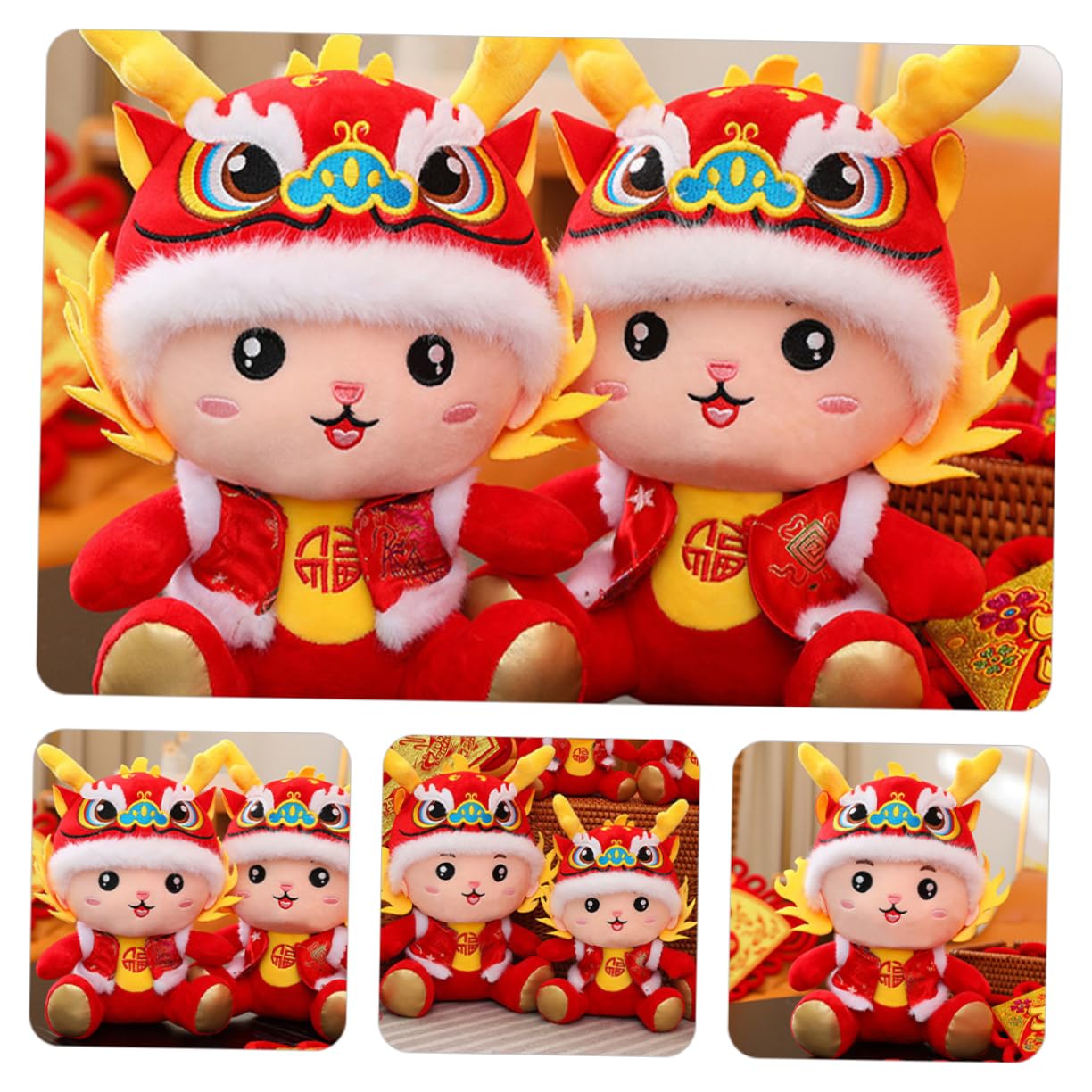 【昭和平成レトロ好きにおススメ♪】横浜中華街獅子舞のパペットぬいぐるみ♡ Amazon.co.jp: HEALEEP マスコットドラゴ​​ンのぬいぐるみ 年