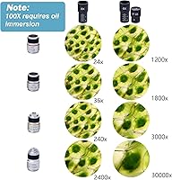 Vista 2 de SELFIE CAT Microscopios binoculares, 200X-5,000X Microscopio compuesto compuesto compuesto con multiplicador 6X, oculares electrónicos y adaptador