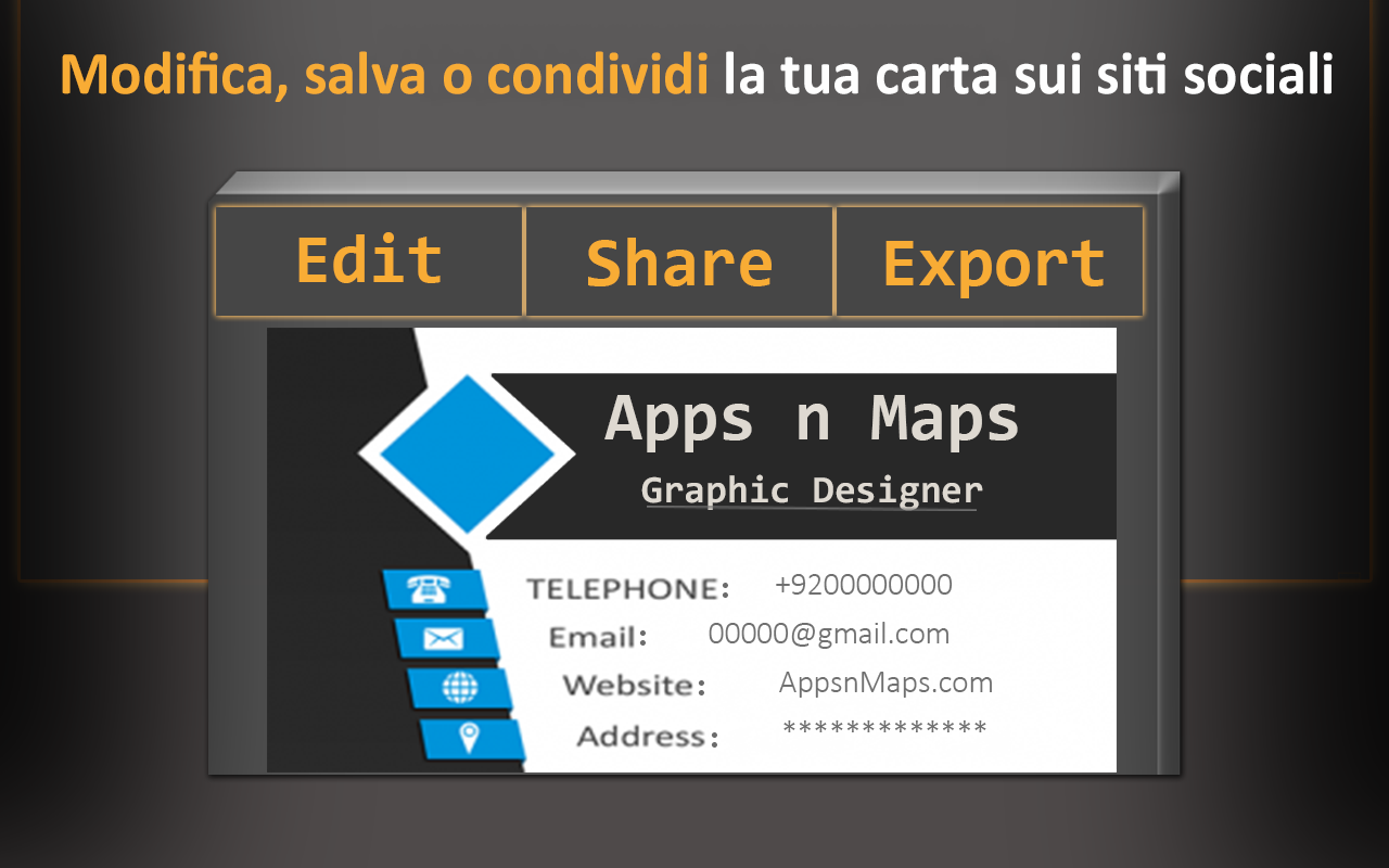 Visita gratuita e modello di business Card Maker Pro app su Amazon Appstore