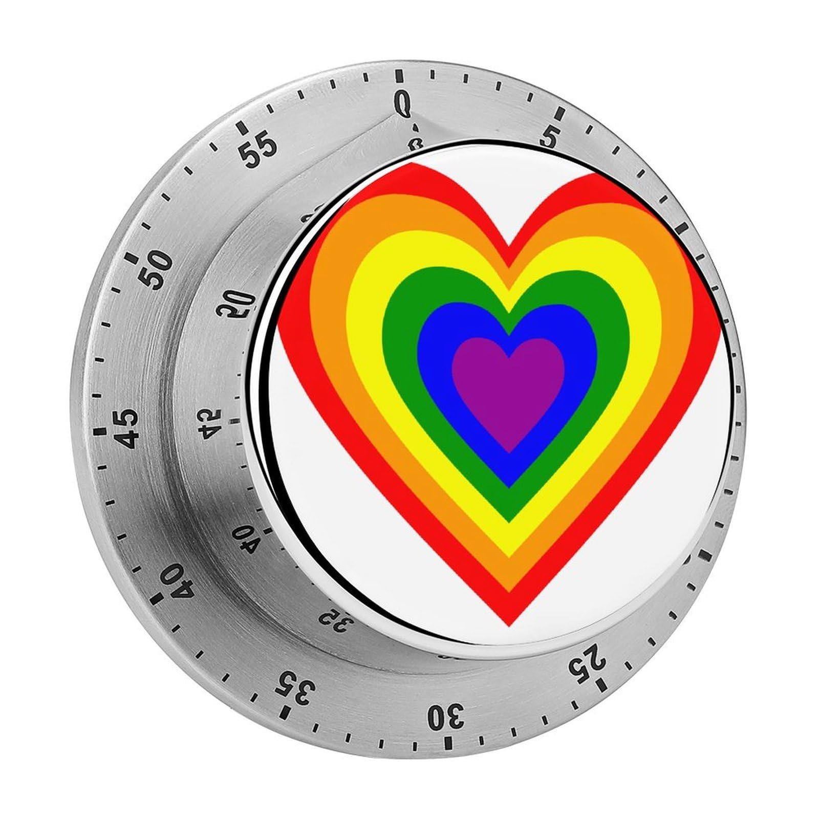 LGBT Rainbow Heart Mechanical Rotary Timer, Used for Daily Timing