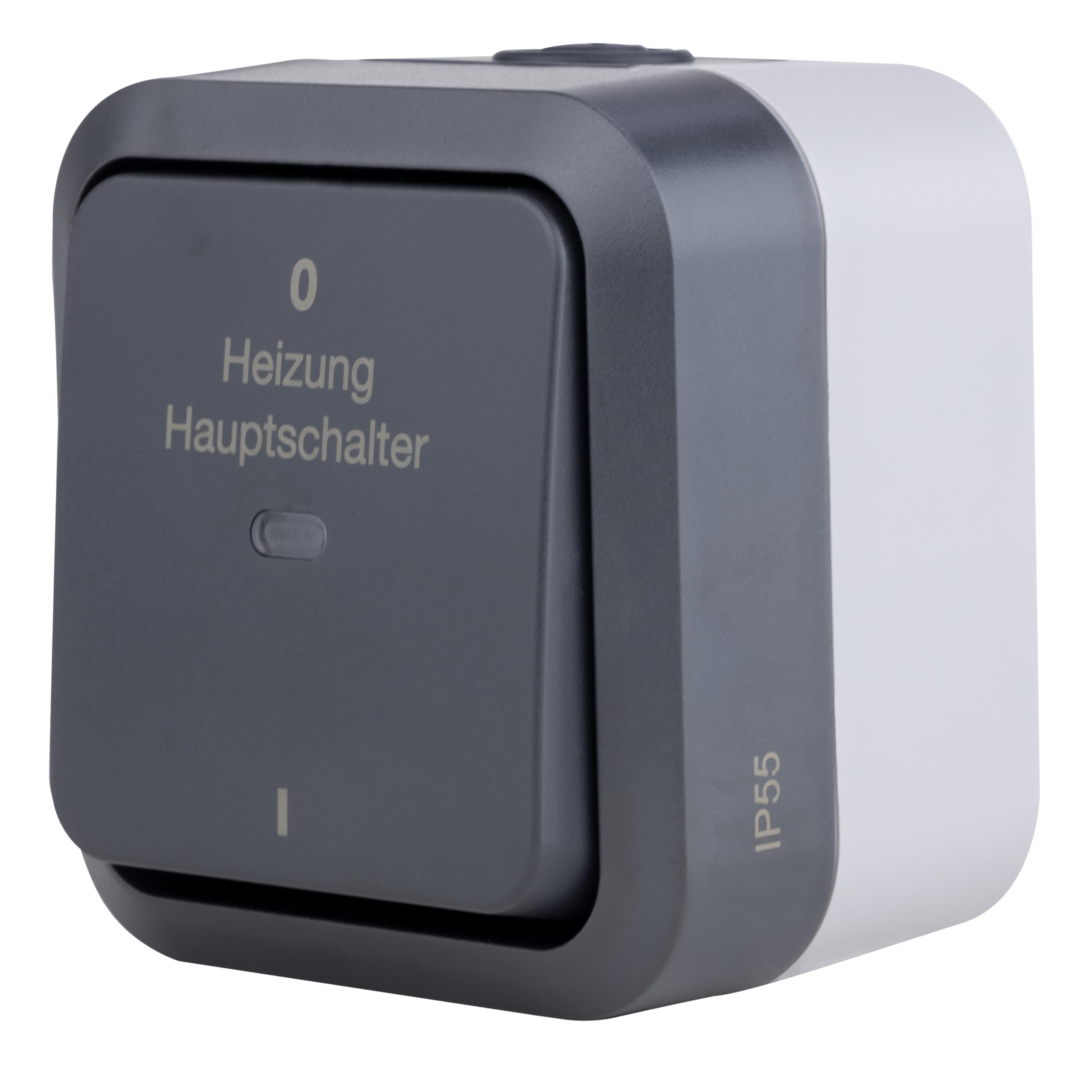 REV 0004720400 AquaStorm Heating Main Switch for Wet Rooms IP55, Two-Pole, Surface-Mounted, Anthracite