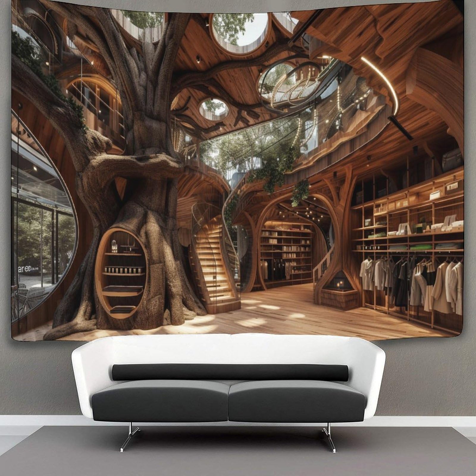 kaiyun Jungle Cabins Tapestry Bio Buildings Wall Hanging Bedroom Home Decor 70cmx100cm