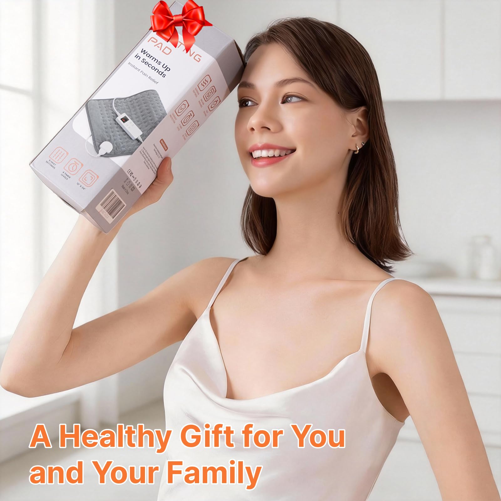 Almohadilla térmica para calambres de espalda y período, almohadilla térmica eléctrica portátil para cuello, hombros y espalda con apagado automático, regalos de cumpleaños de Navidad para mujeres