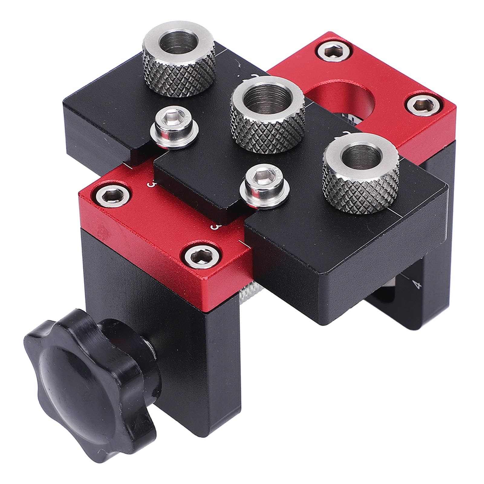 Zestaw do wybijania otworów kieszeniowych 3 w 1 Prowadnica kołków ze stopu aluminium do obróbki drewna z otworami wiertarskimi 8 mm, 10 mm i 15 mm - Dziurkacz obrabiany CNC z