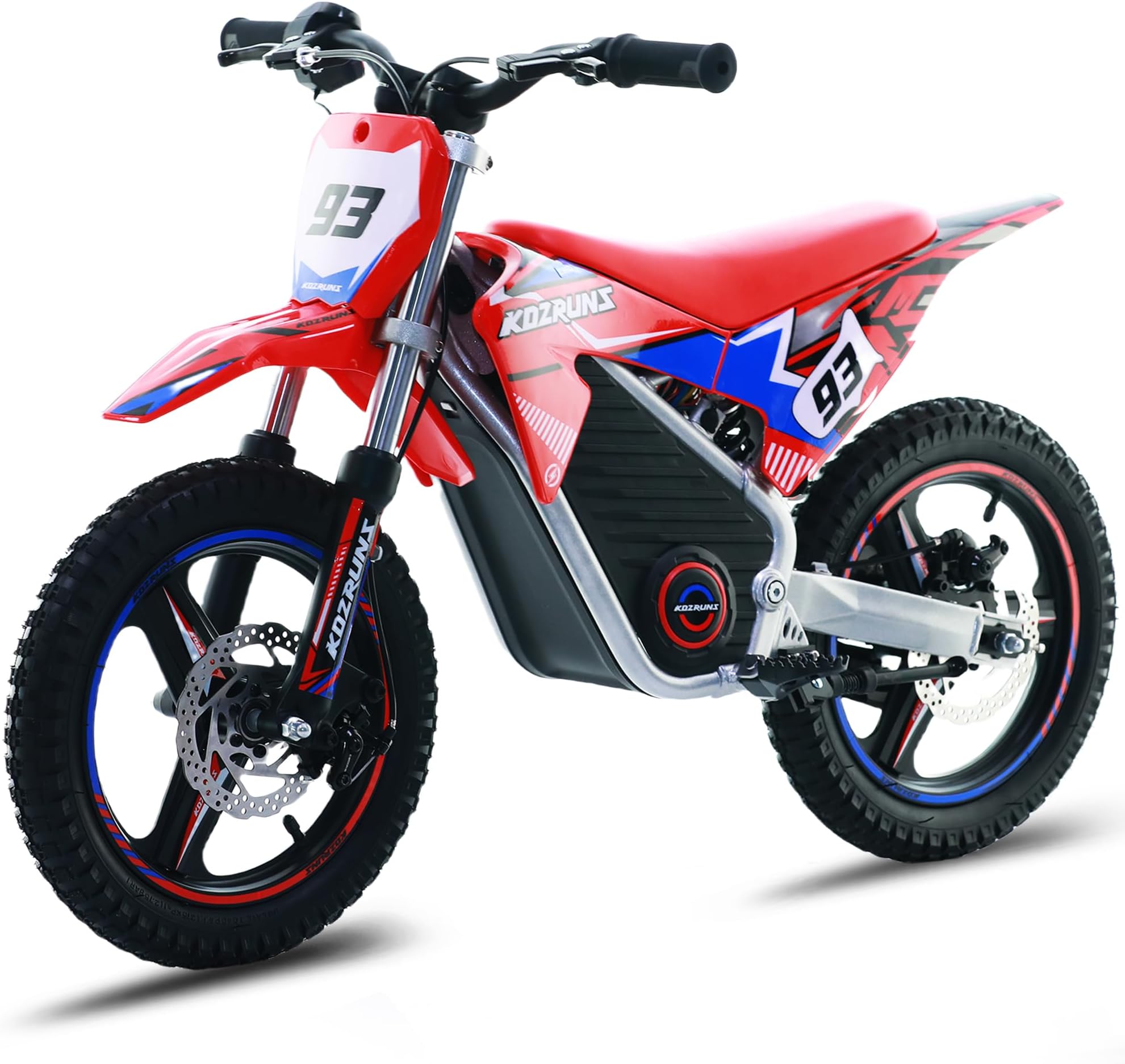 OLALA 36V Electric Dirt Bike for Kids 4-8, 350W Brushless Motor with 3-Speed Control, 18.6 MPH Max Speed, 14" Off-Road Tires Motorcycle, for Boys & Girls, Red