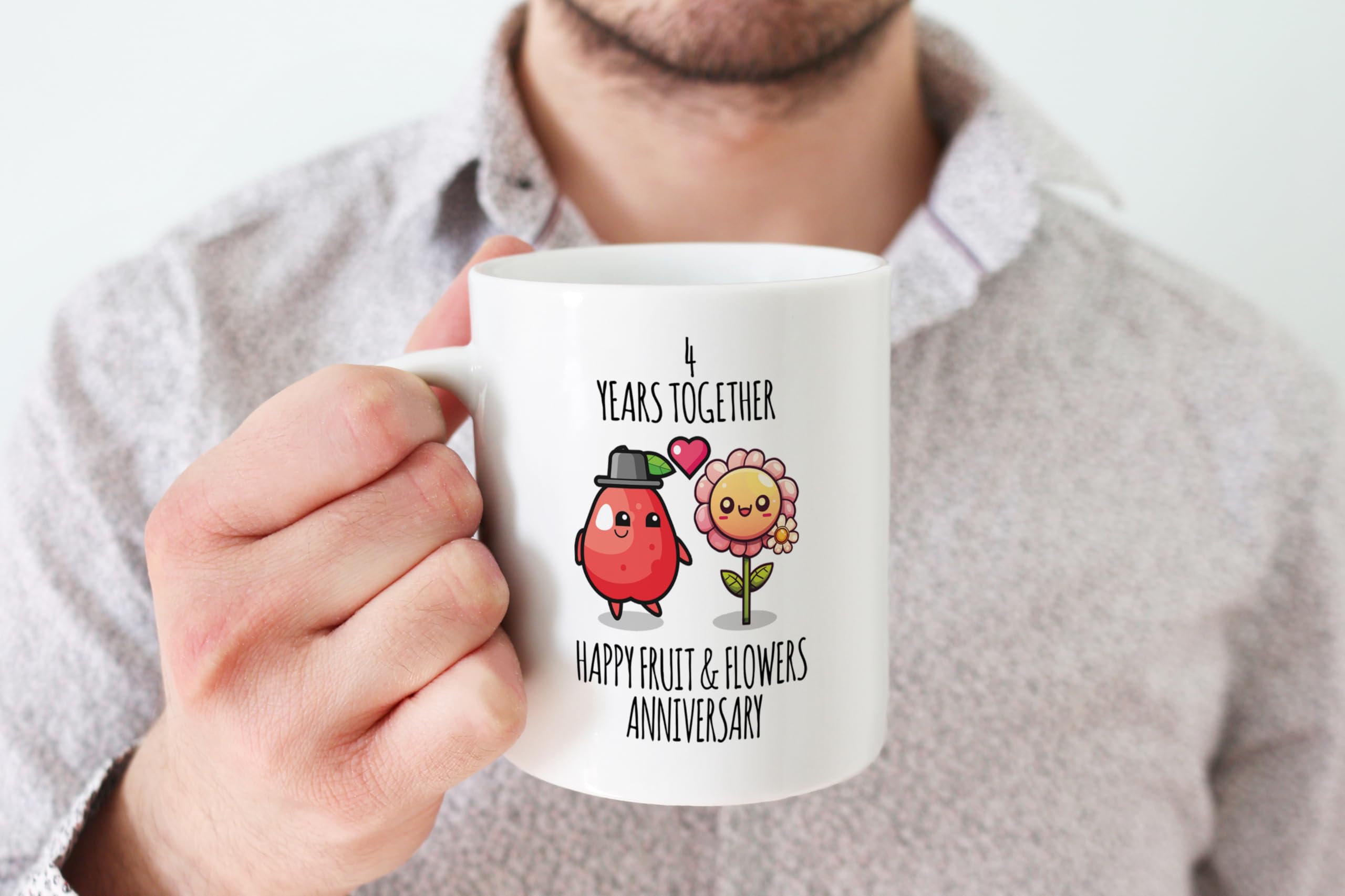 Stuff4 4th Anniversary Mug Gift for Men Women, 4 Years Together - Image 4