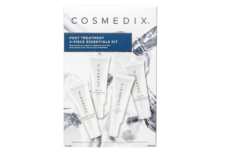 Kit inicial de cuidados faciais COSMEDIX em tamanho viagem com produtos para limpeza e cuidados da pele