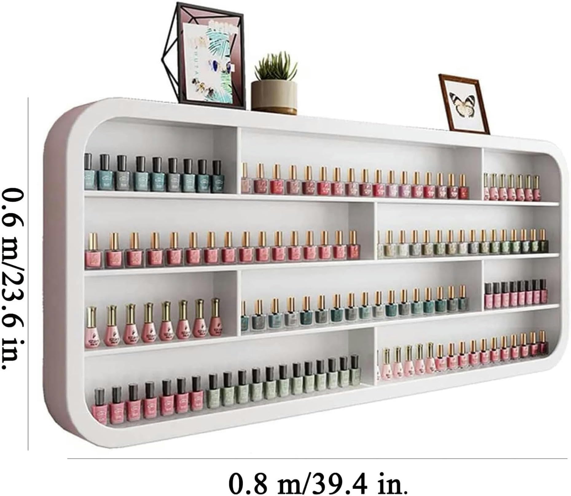 Porta Smalto per Unghie, espositore portaoggetti per Oli Essenziali e profumi sospeso, Versatile espositore portaoggetti per Oli Essenziali e profumi, ripiano Multifunzionale (0,8 m)