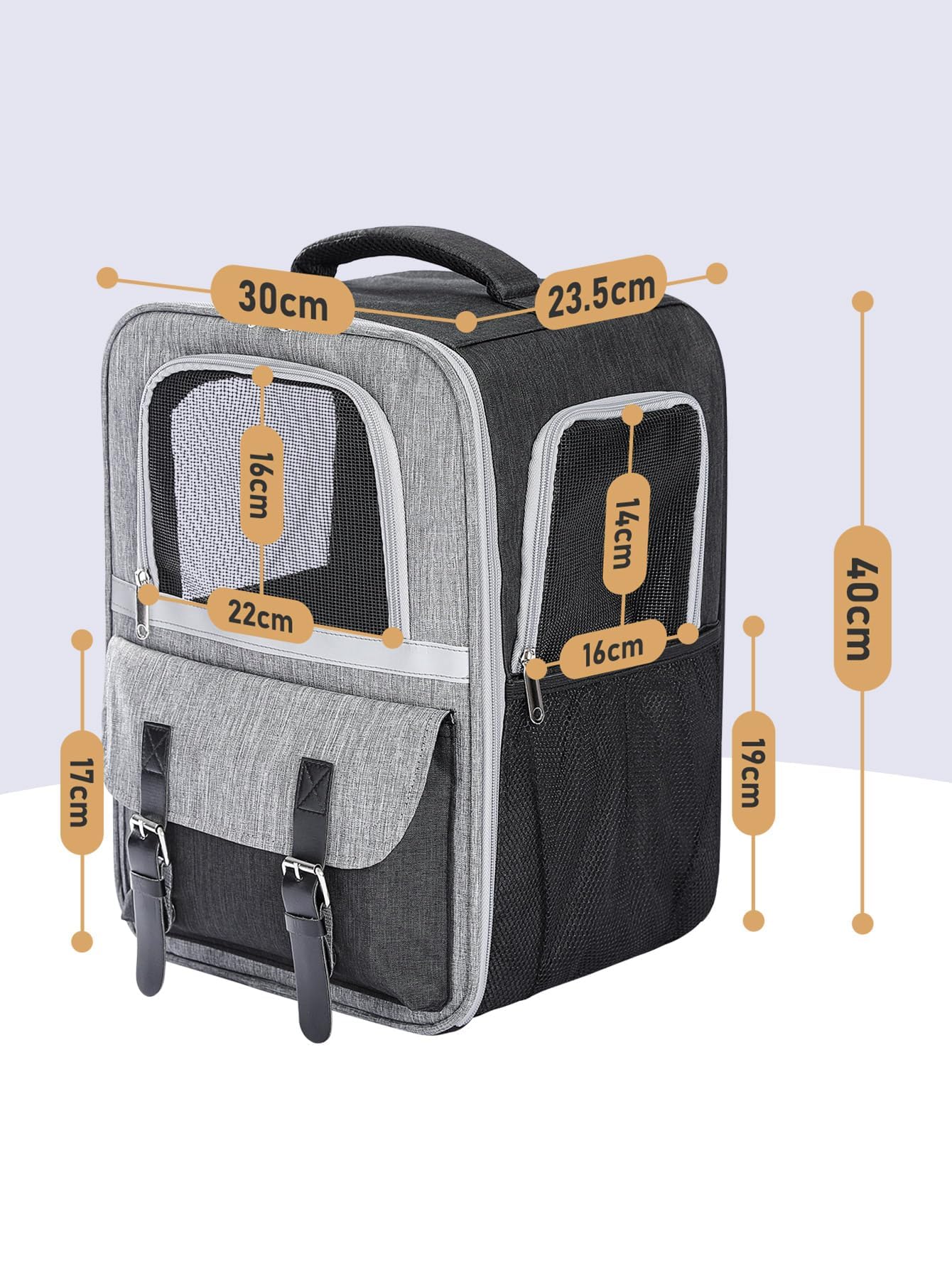 PurpurRain Haustier Rucksack Katzenrucksack Hunderucksack, Tiertransporttasche für Katzen und Kleine Hunde bis 7 kg