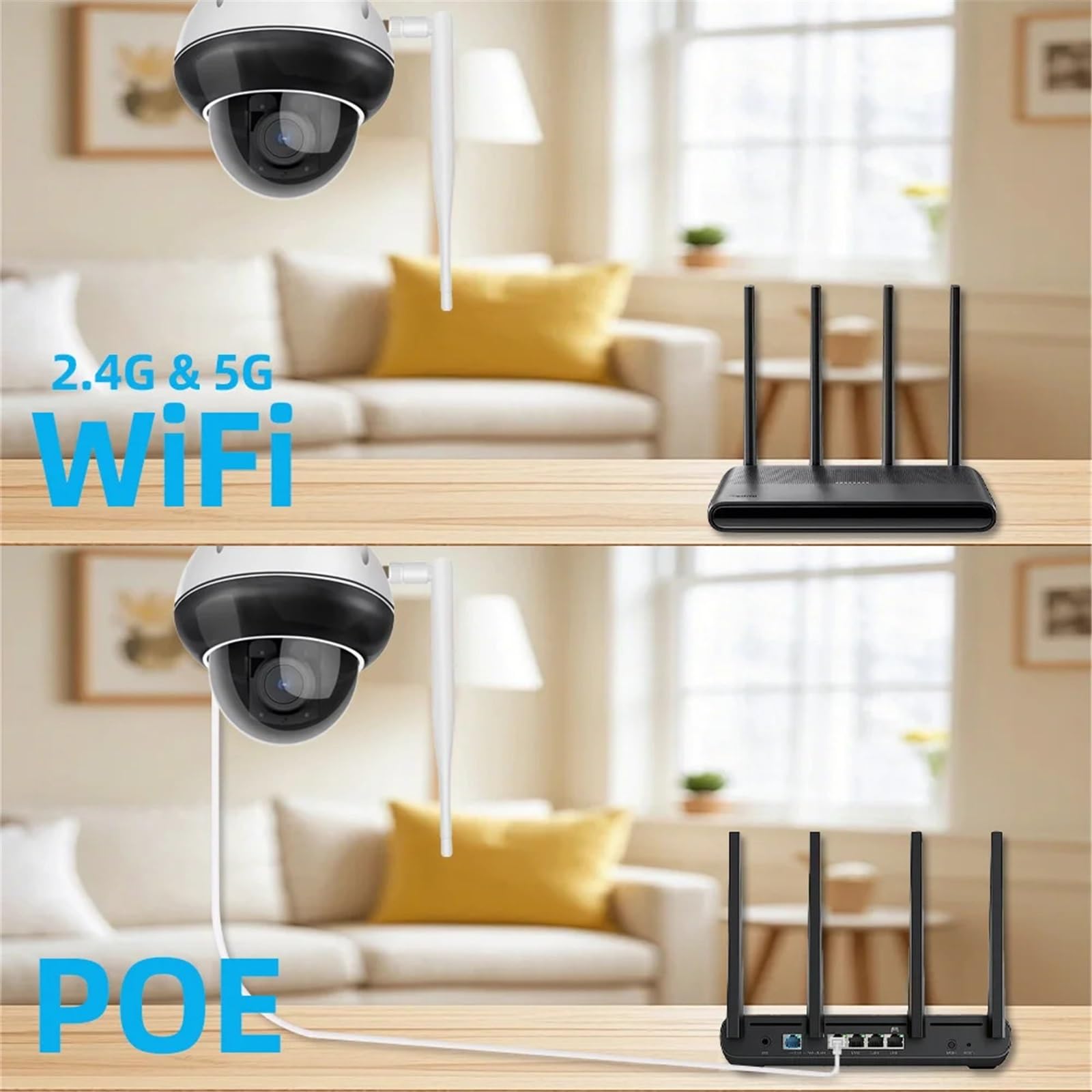 Kamera bezpieczeństwa, 5MP WiFi 5X Zoom optyczny Zewnętrzne śledzenie ruchu PTZ IR Audio Video Security Systemy kamer CCTV(Solar Cam 128G)