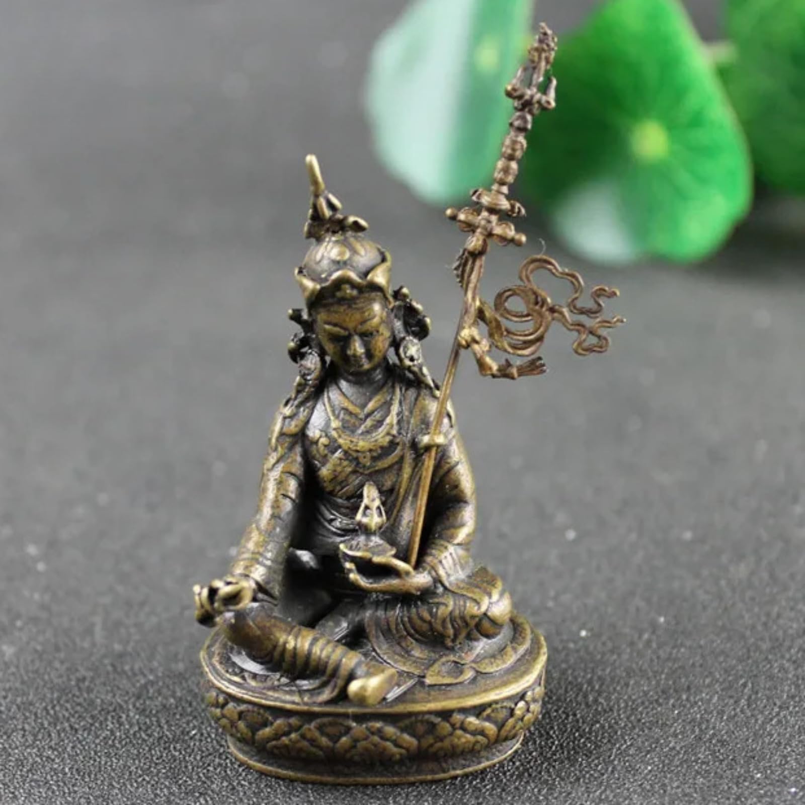 Statua di Buddha di loto in rame, 7,3 cm, decorazione da tavolo per casa e ufficio