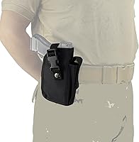 Vista 7 de Depring - Funda táctica para cinturón con bolsa Mag para pistolas con accesorio de luz o láser, universal para uso fuera de la funda de cintura