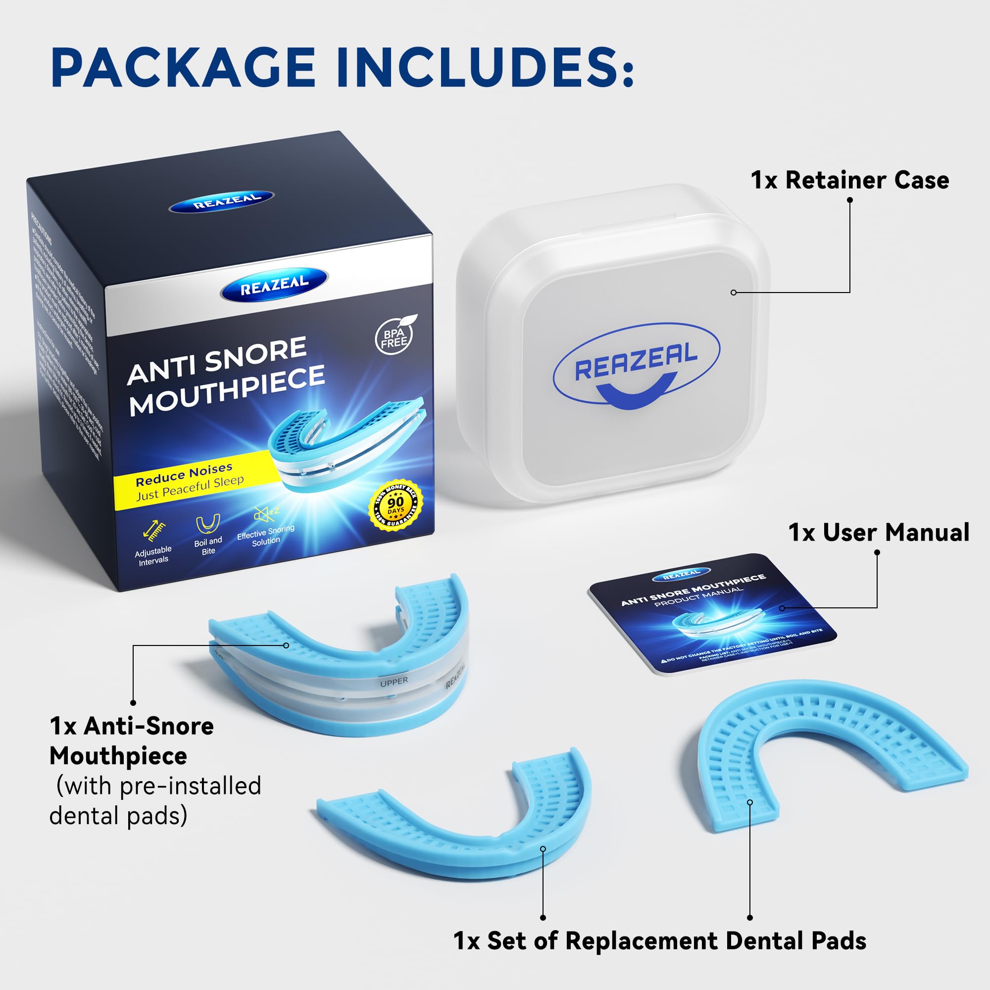 Anti-Schnarch-Gerät für einen ruhigen Schlaf: Adjustable Anti-Snoring Mouthpiece – Schnarchstopper für Männer und Frauen, geeignet für Zuhause und unterwegs