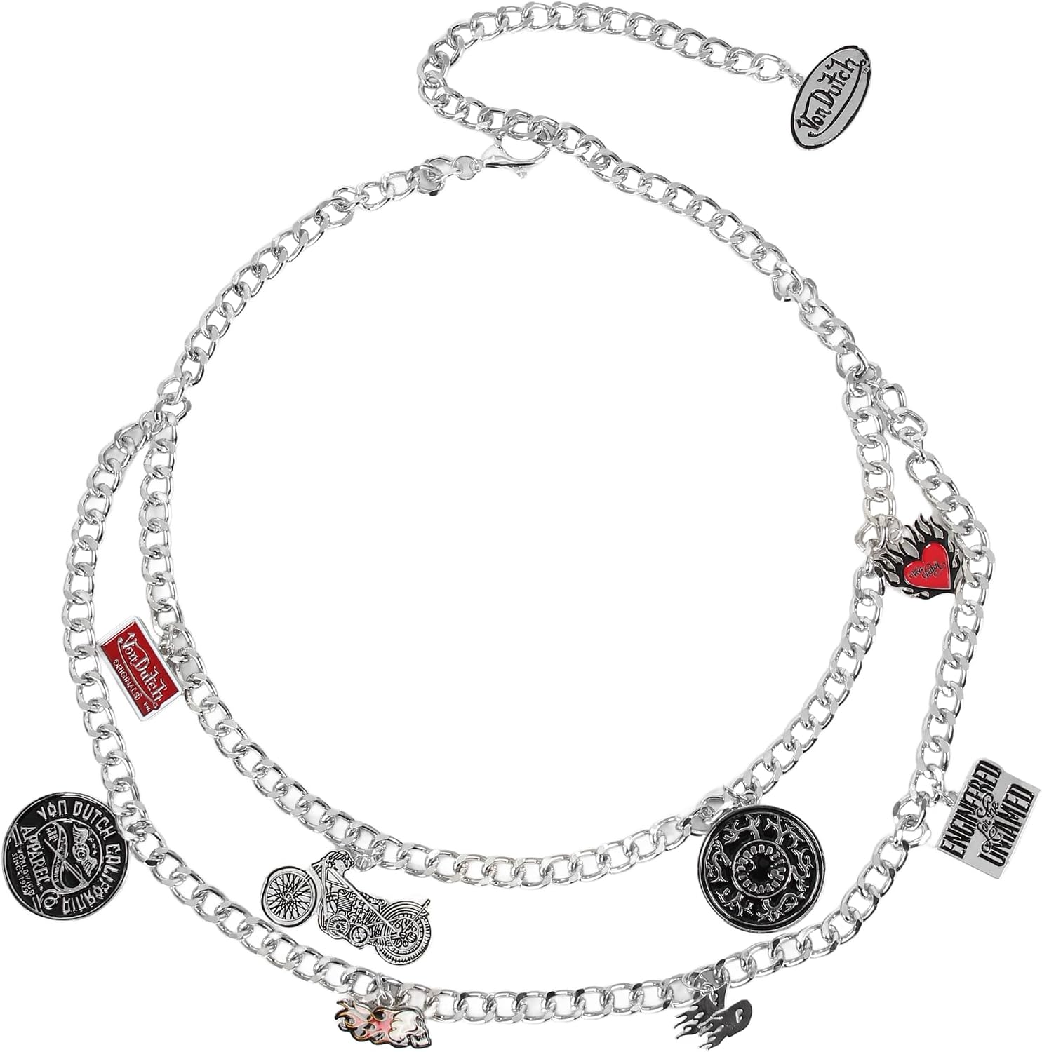Von Dutch Women's Charm Chain Belt, Adjustable Metal Fashion Waist Belt