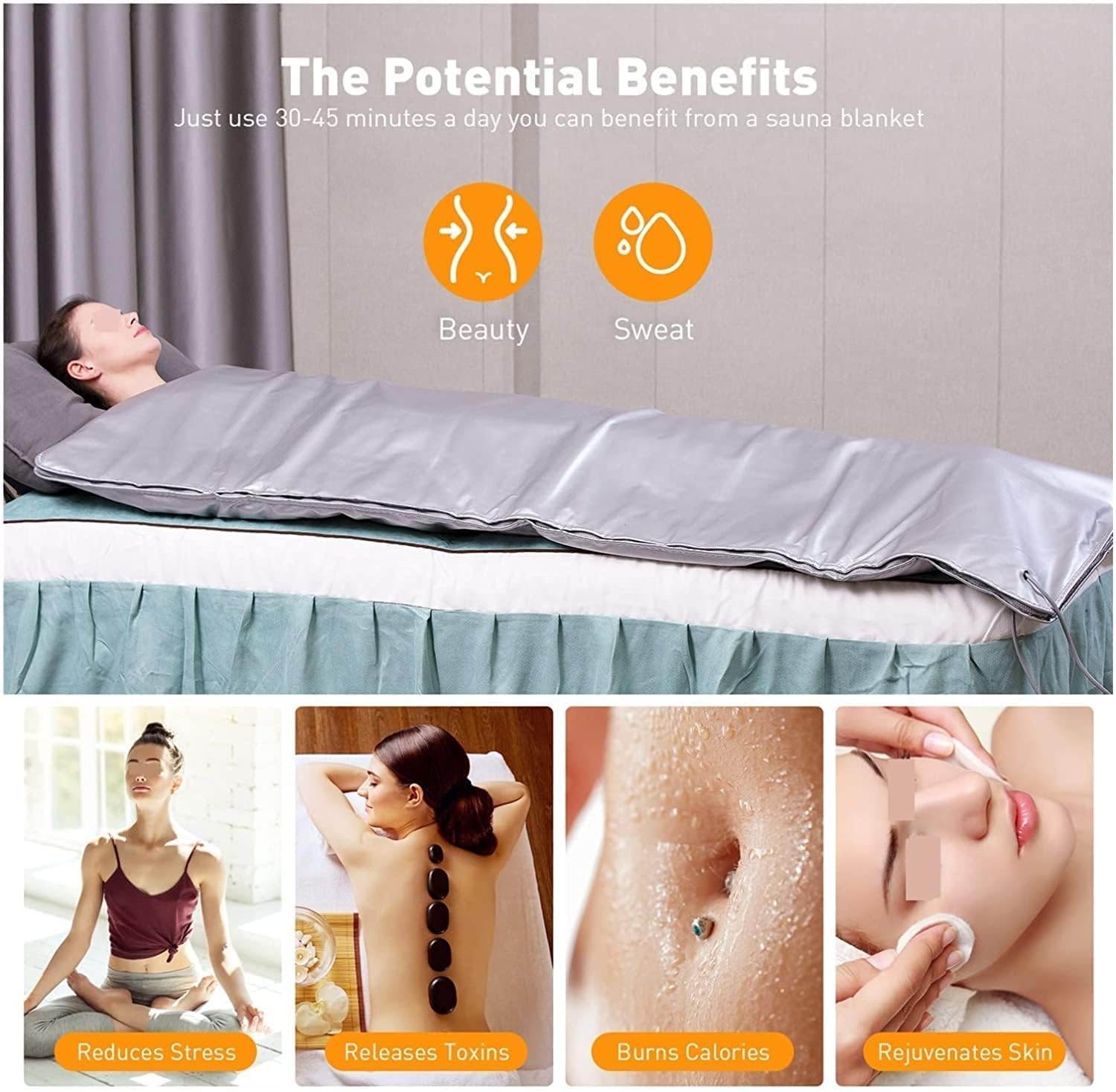 Manta de sauna infrarroja para quemar grasa, calefacción por infrarrojos, para perder peso, para adelgazar, para adelgazar, para fitness, terapia de desintoxicación, máquina de fitness (tipo