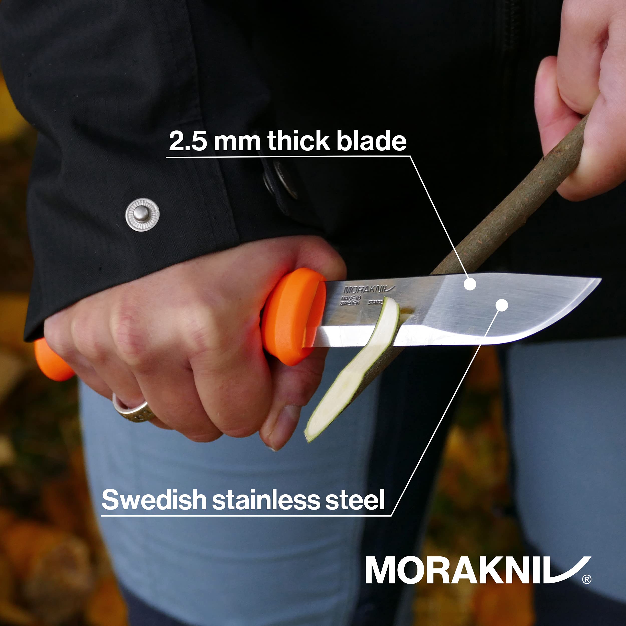 Mora FT01522 Coltello A Lama Fissa Giallo – Compatto E Sicuro Per Spelare Cavi, Unisex