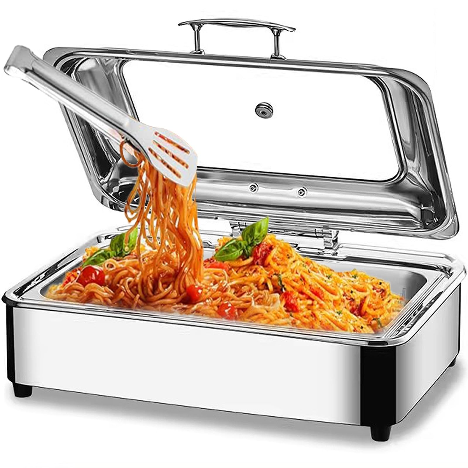 Scaldavivande Elettrico 9L Acciaio Inox - Per Buffet, Temperatura Regolabile, Coperchio Vetro - Foto 2