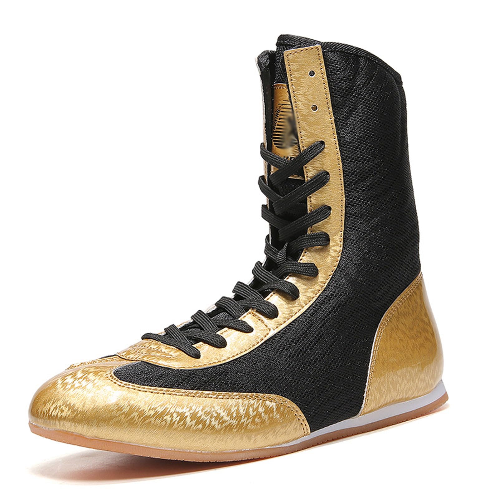 Scarpe da Boxe Professionali per Uomo,Scarpe da Wrestling Antiscivolo,Unisex Scarpe da Boxe,Non-Slip Leggero Confortevole scarpe per bodybuilding,stivali lunghi,per Boxe,Lotta,Sollevamento Pesi