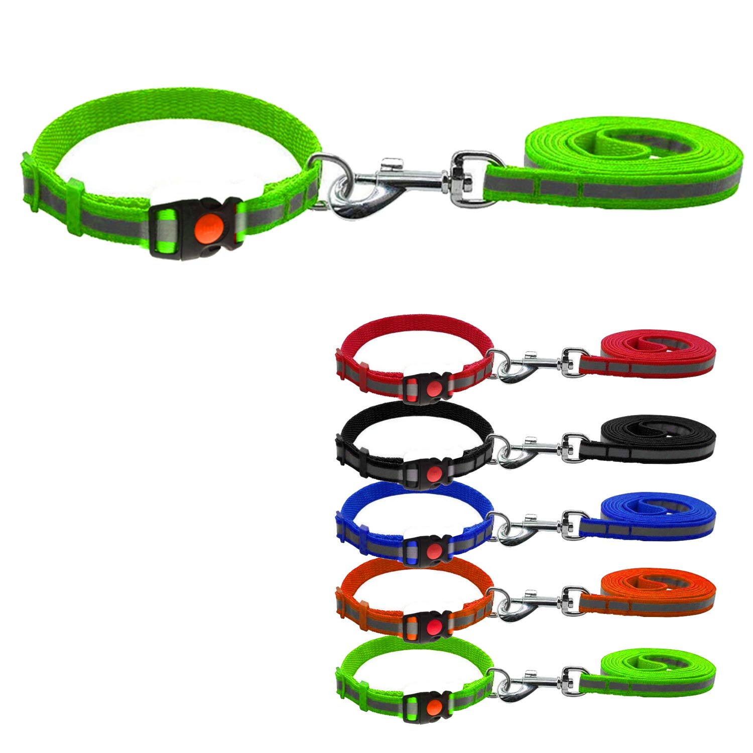 Jainsons Pet Products Reflector Nylon Leash and Collar Set with Collar Lock Gives Safety Your Pet (2 CM, Green) (B07Y88PT6M) Amazon Price History, Amazon Price Tracker