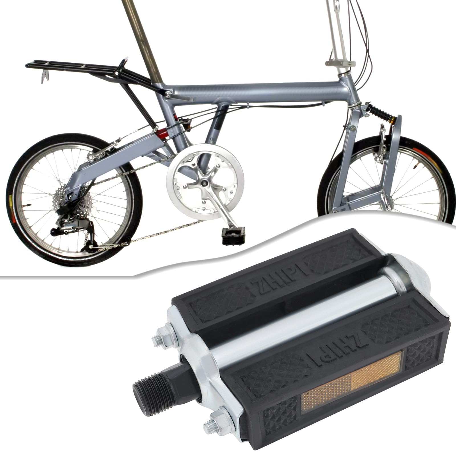 Pédales Vélo Vintage Noires 1/2” Ou 9/16” Avec Réflecteurs – Style Schwinn, Compatibles BMX, VTT, Route, Pliable, Enfant