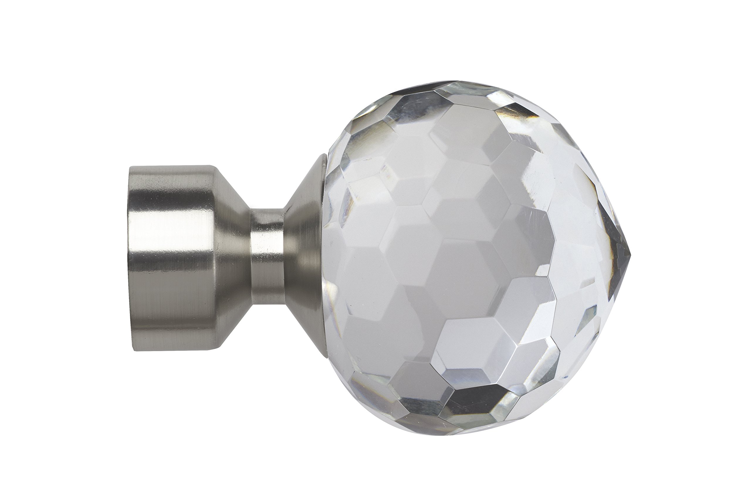 Speedy Satin Silver Poles Apart Bella Finial, 28 Mm, Pack Of 2