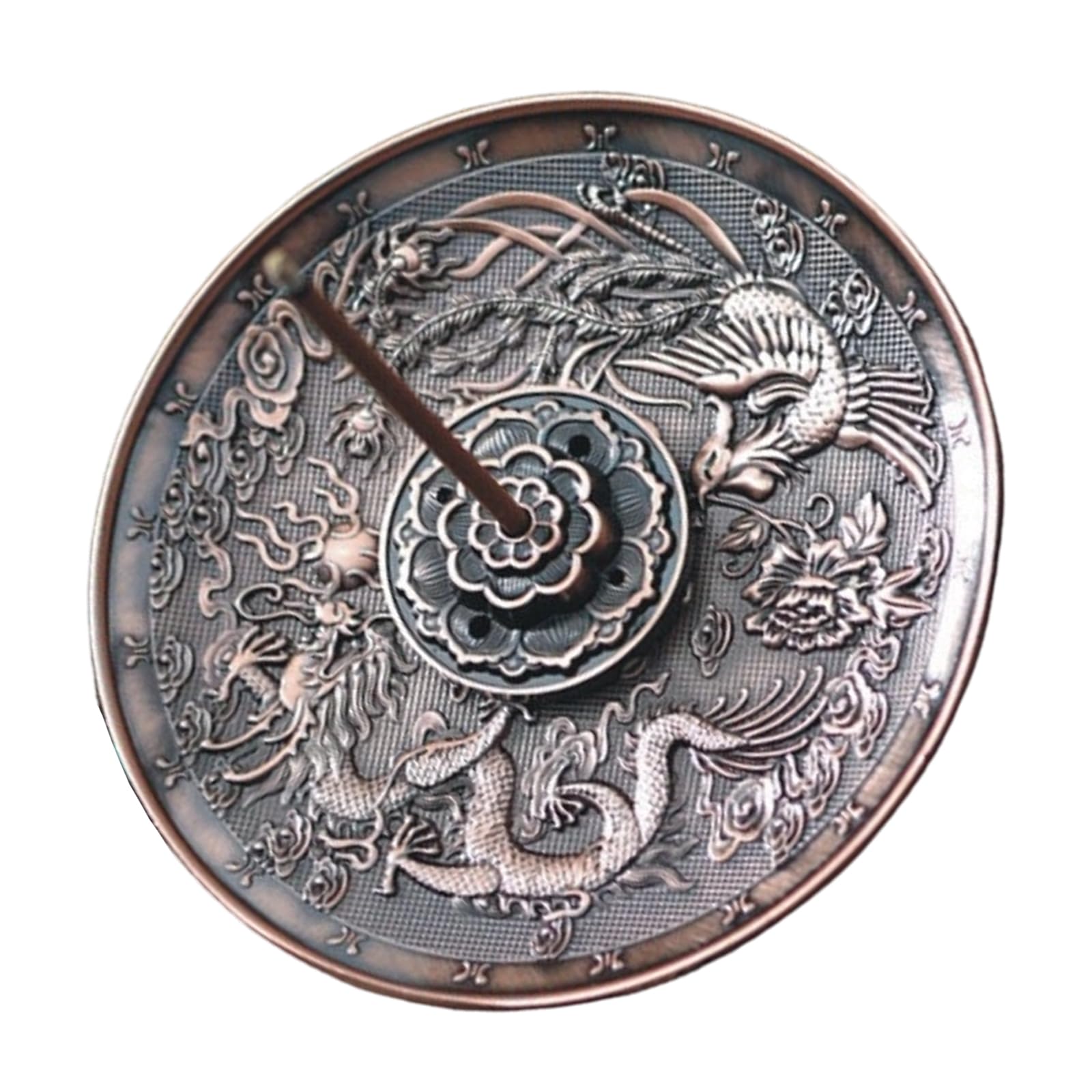Buxuaaaa Emboss Incenses Burners with Detachable Ashes Catcher Meditations Decorations Incenses Holders for Stick/Coil/Cone Metal Burners with Holders