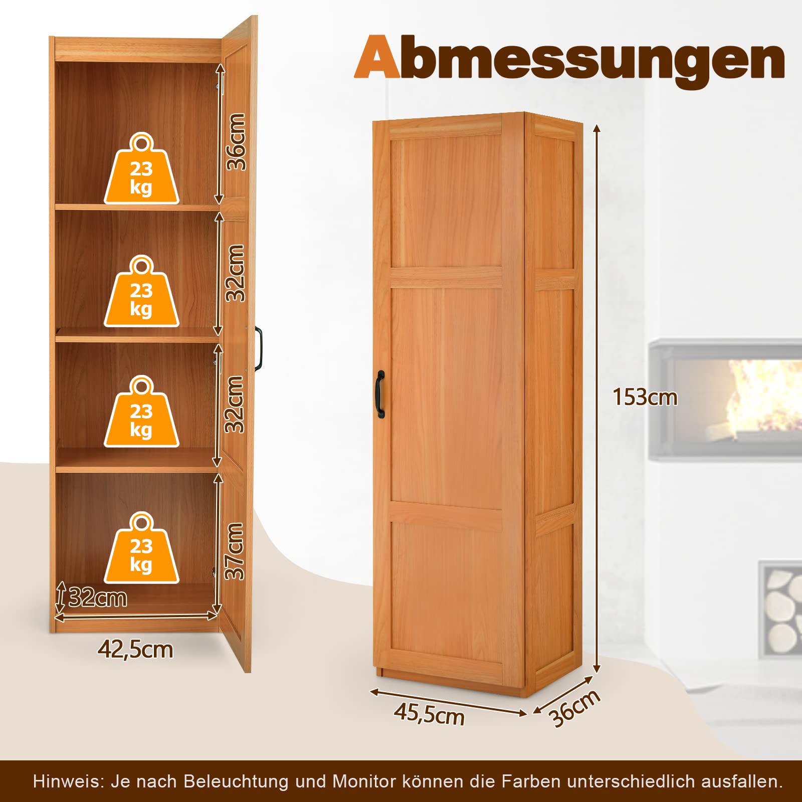 COSTWAY Vintage multifunctionele kast, gangkast met verstelbare plank, badkamerkast, houten linnenkast, opbergkast in landelijke stijl voor keuken woonkamer slaapkamer (wit