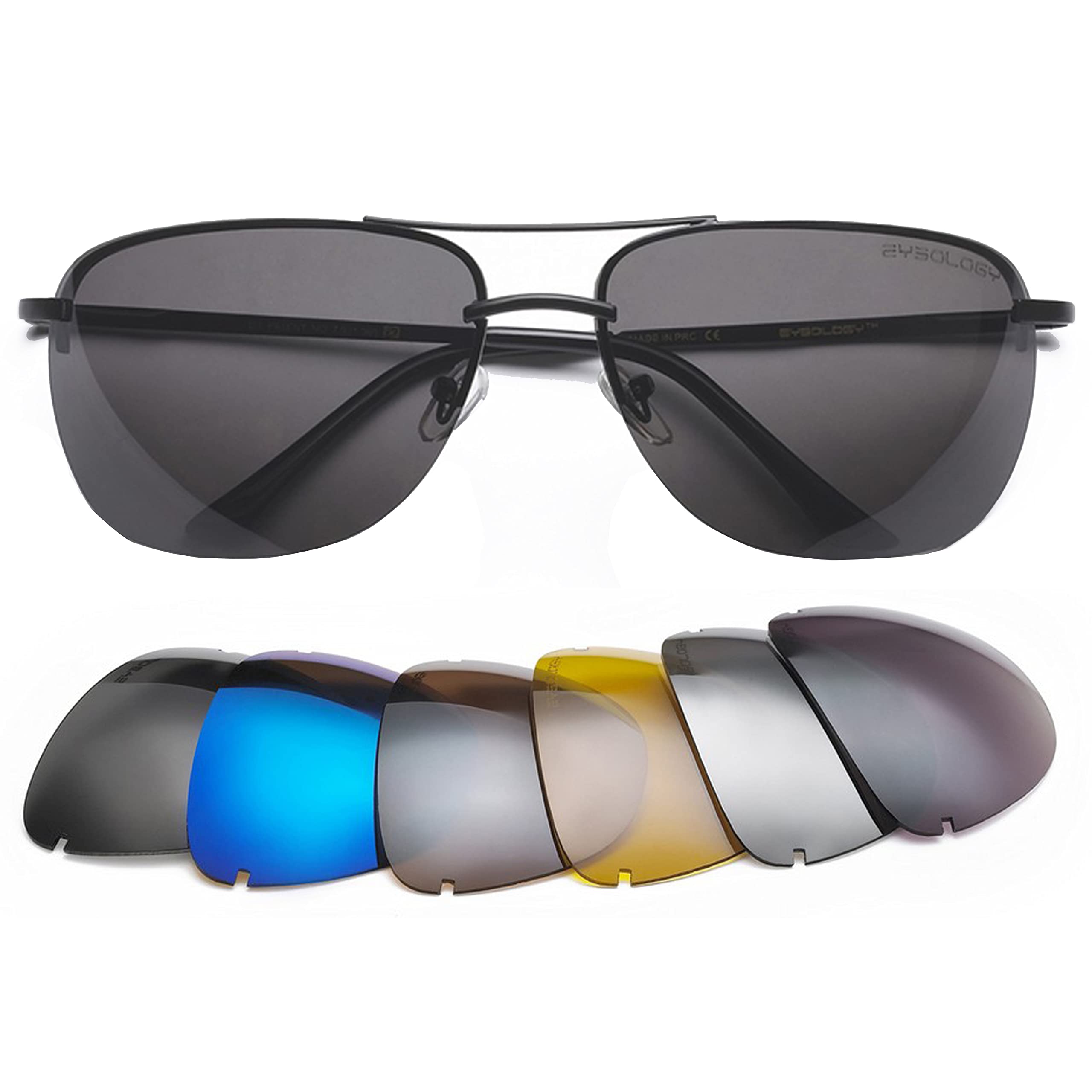 INTERCHANGEABLE LENS MULTIFUNCTIONAL PILOT AVIATOR SUNGLASSES SYSTEM