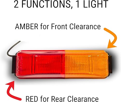 Miniatura 2 de Peterson - Luces de marcador de remolque (2) luces de marcador laterales incandescentes M154A-R con (2) soportes de montaje y accesorios incluidos