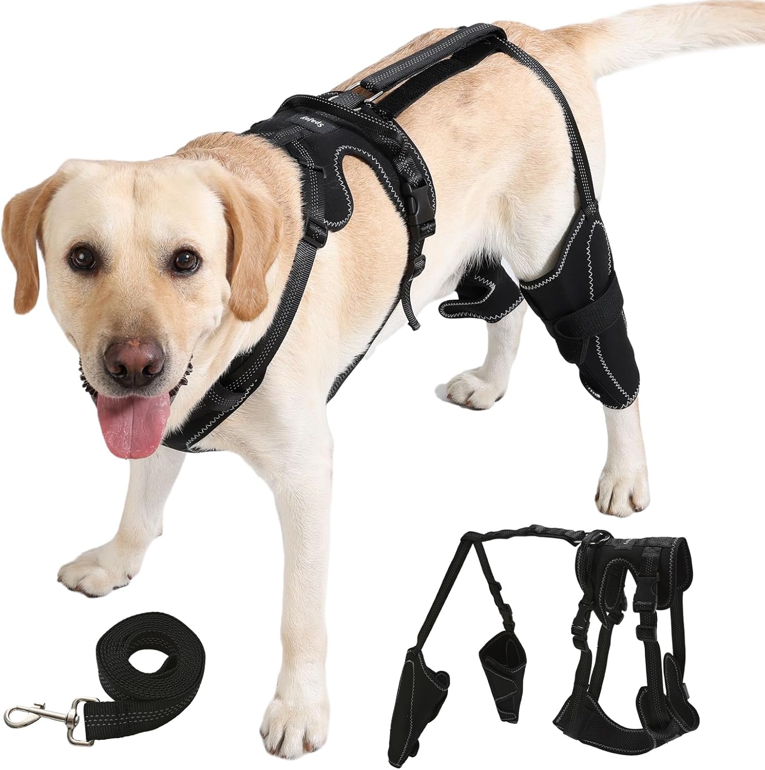 Dog Knee Brace with Adjustable Support Acl Hind Leg for Support with Cruciate Ligament Injury, luxating Patella,Arthritis,Dog Acl Knee Brace with Dog Chest Harness