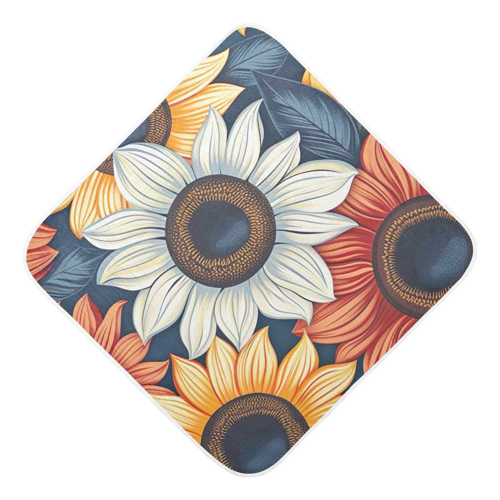 PaChyLuu Brilliant Sunflowers Baby Hooded Towel Soft Cotton Baby Towels Ultra Absorbent Bath Towel for Babies Boys Girls, 30x30 Inch