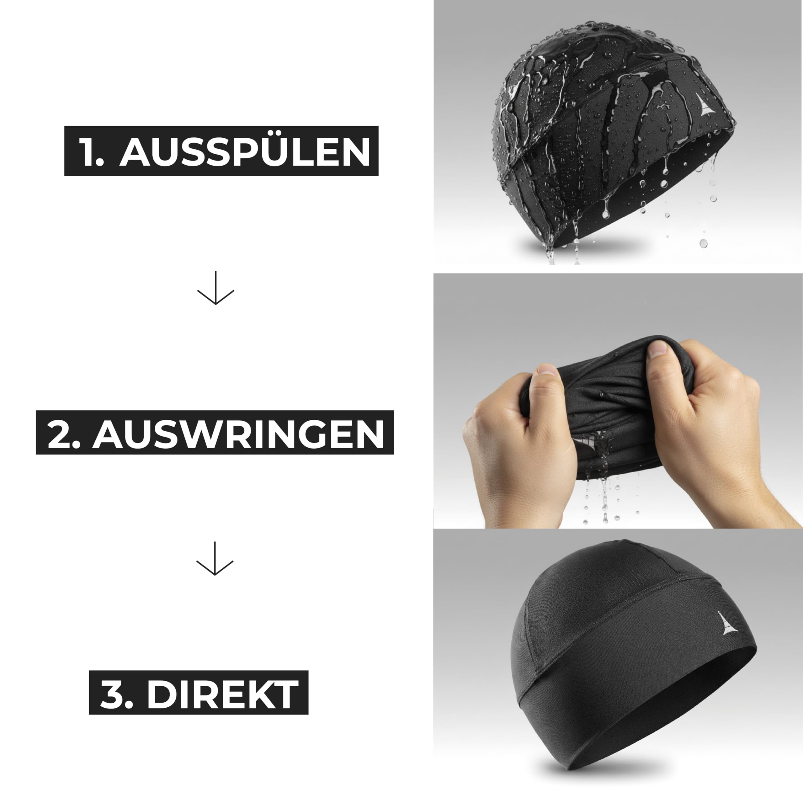 French Fitness Revolution - Schweißabweisende, Atmungsaktive Laufmütze, Helmfutter - Optimale Feuchtigkeitsableitung - Ideal zum Tragen unter einem Helm