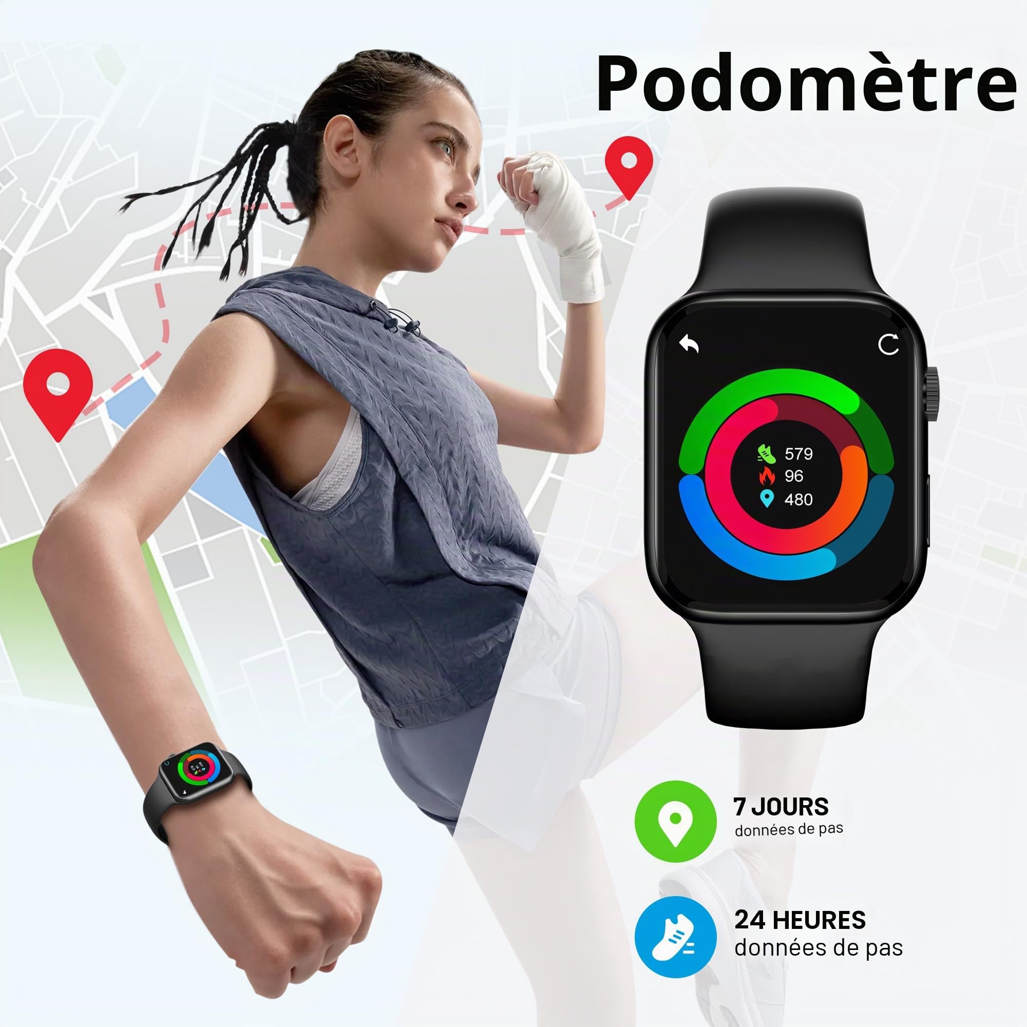 SWOFY Lecteur MP3 32GB Bluetooth 5.3, Écran Tactile, Bracelet Sport – Enregistrement HiFi, Traceur de Fitness, pour Course/Salle de Gym (Noir)