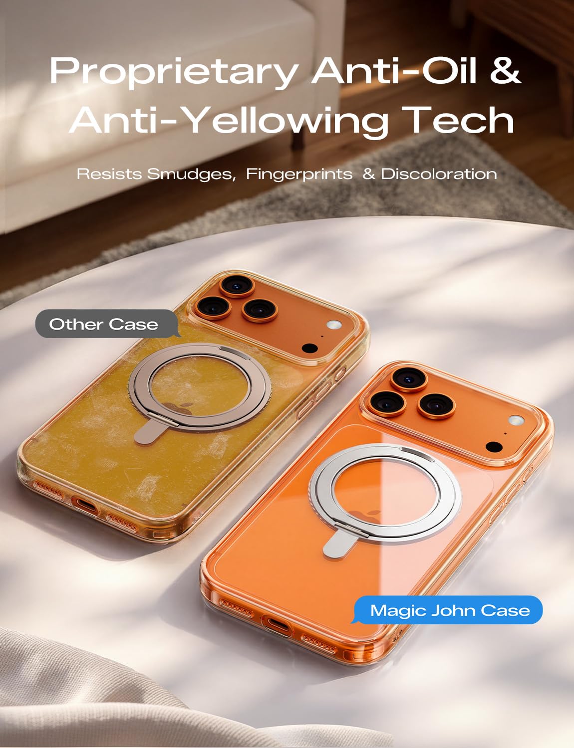 Amazon.com: MAGIC JOHN for iPhone 17 Pro Max Case with 360 Magnetic Stand  [Fit for MagSafe] [3X Military-Grade Protection] [Camera Control Button]  Slim Case for iPhone 17 Pro Max Phone case,6.9"Clear :