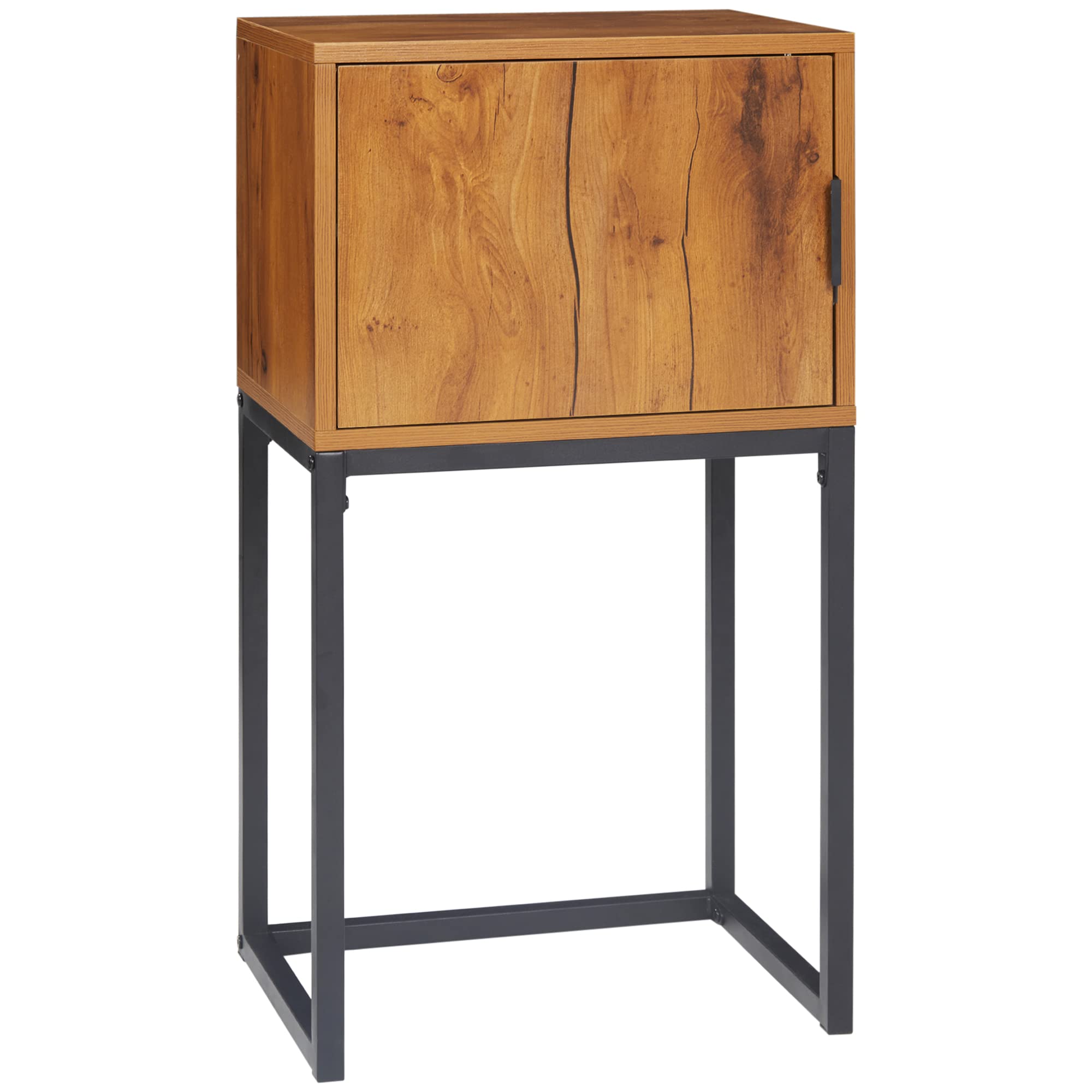 HOMCOM Table Console avec Espace de Rangement, Table Basse Table de Couloir au Design Industriel, Table d'appoint pour entrée, Salon, Couloir, Acier, Naturel, 40 x 30 x 76 cm