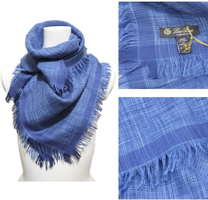 Amazon ロロピアーナ Loro Piana メンズ カシミア シルク スカーフ ストール 青 Loro Piana 並行輸入品 ストール マフラー 通販