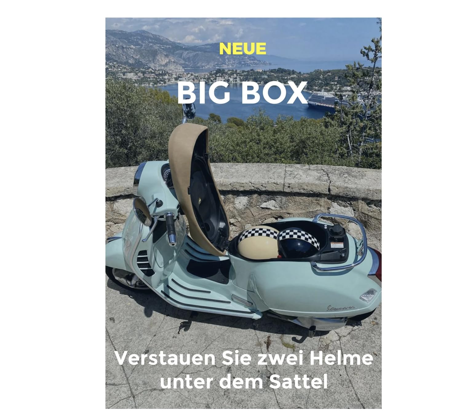 Helmkoffer für Vespa GTS/GTS Super/GTV 125-300ccm Schwarz