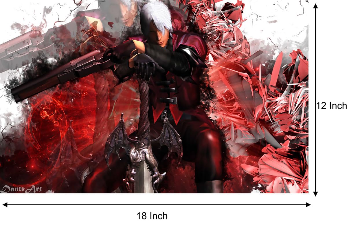 HK PRINTS Devil May Cry Game Wall Poster for Room (12x18 Inch, 300 GSM Paper, Gloss Laminated) F-575