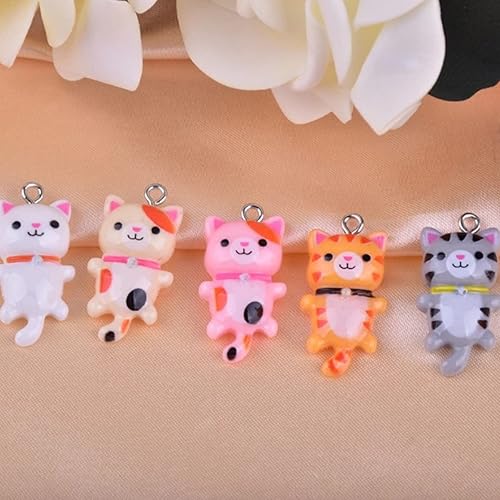 Miniatura 3 de Jakonay 30 dijes de gato travieso con diseño de gatito travieso, dijes de ciervo para hacer joyas de bricolaje