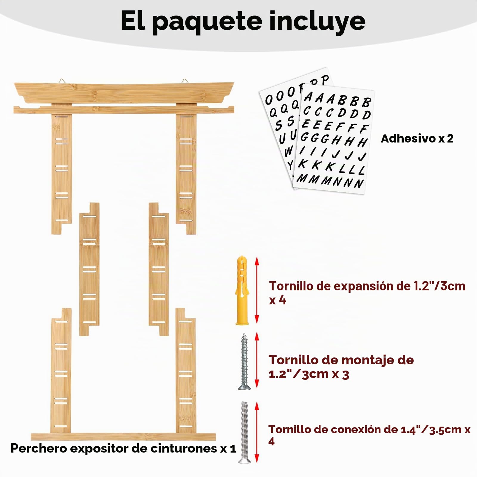 SUMNACON 12 cinturones de bambú para artes marciales, organizador de cinturón de karate y taekwondo desmontable, soporte de exhibición de medallas para estudiantes de karate y taekwondo (sin
