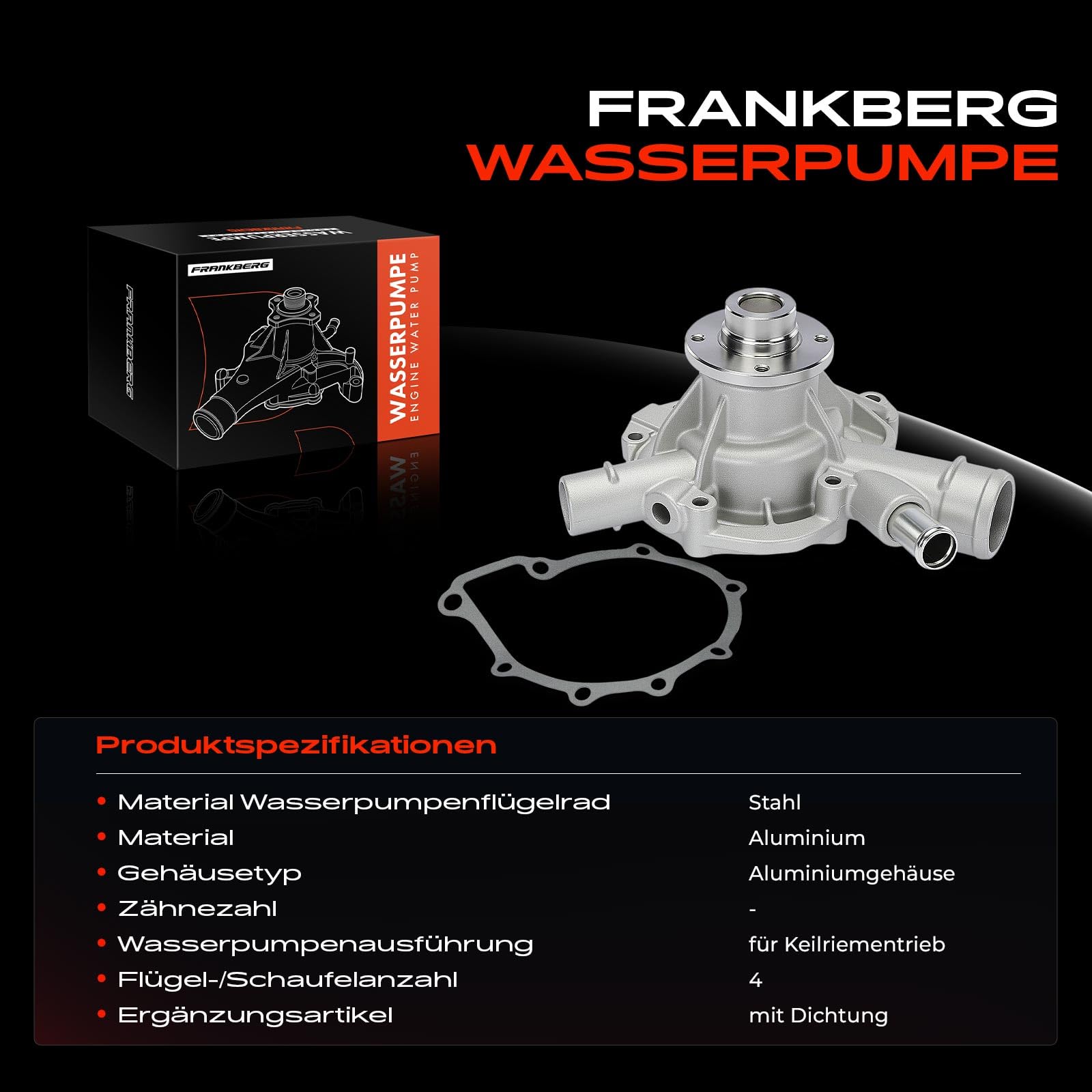 Frankberg Pompa acqua Pompa refrigerante Compatibile con CLK C208 SLK R170 Classe C W203 Classe E W210 CLK Cabriolet A208 Classe C Coupé CL203 Replace# 1112004201,PA10003